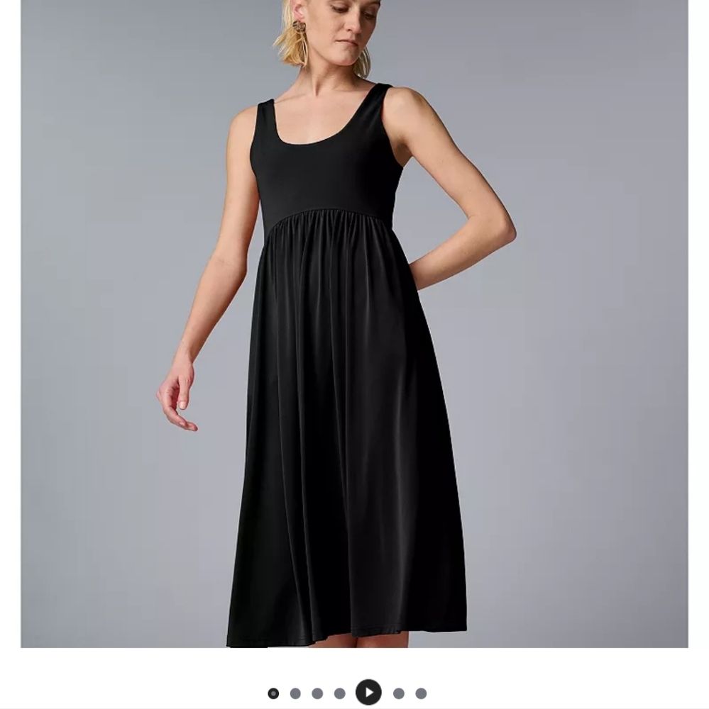 COPY - Women's Simply Vera Vera Wang Sleeveless Ruffled Fit & Flare Midi Dress,…